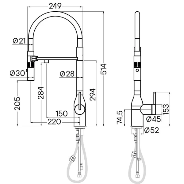 Смеситель для питьевой воды Paulmark Magneto One светлое золото Ma213188-LG Hanex