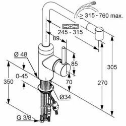Смеситель для кухни Kludi L-ine хром 428210577 Hanex