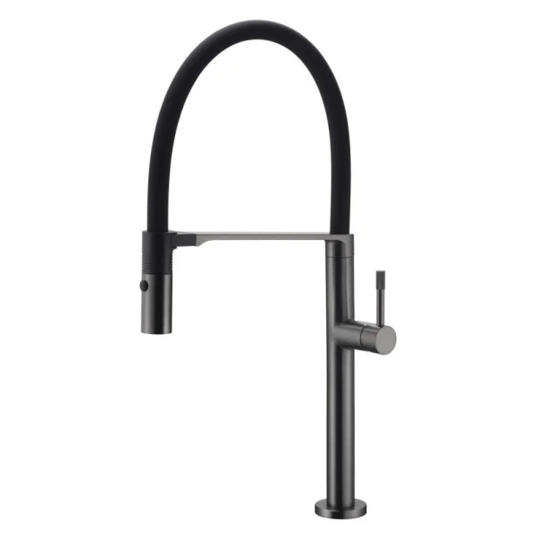 Смеситель для кухни Boheme Uno gun metall 114-GM Hanex