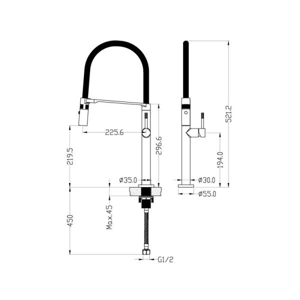 Смеситель для кухни Boheme Uno matt gold 114-MG Hanex