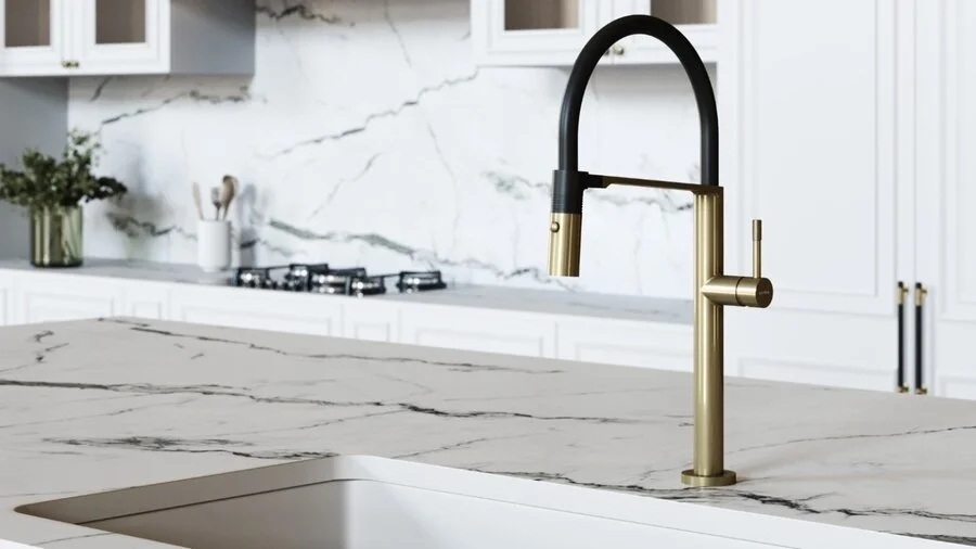 Смеситель для кухни Boheme Uno matt gold 114-MG Hanex