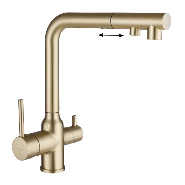 Смеситель для питьевой воды Abber Emotion золото матовое AF8814G Hanex