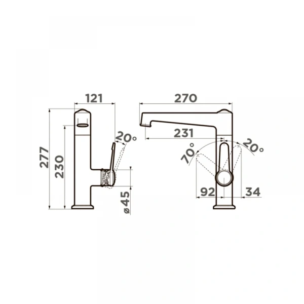 Смеситель для кухни Omoikiri Yamagata OYAM однорычажный Hanex