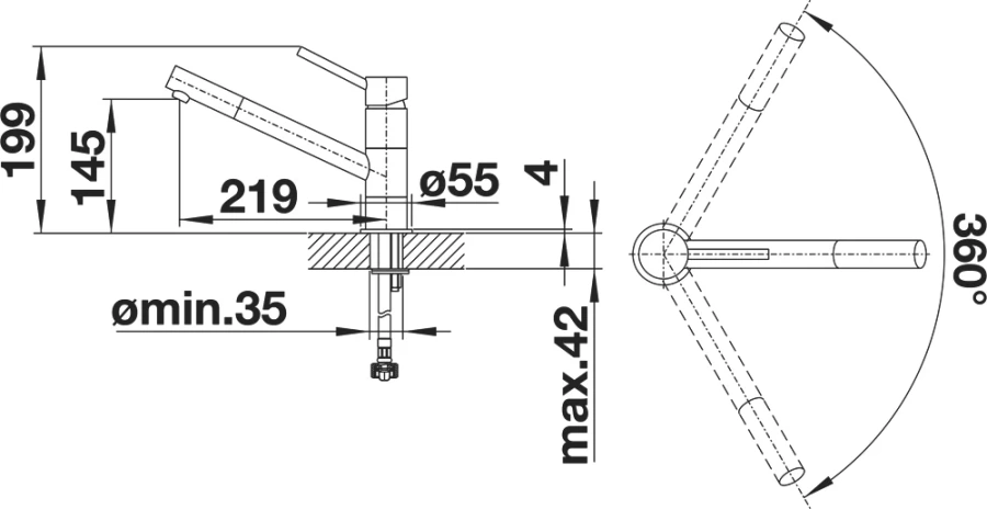 Смеситель для кухни Blanco Kano кофе 525033 Hanex