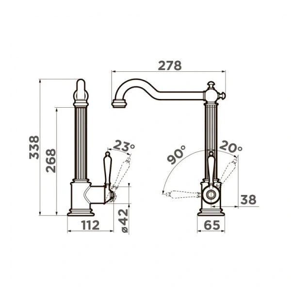 Смеситель для кухни Omoikiri Toshima 499432 латунь Hanex