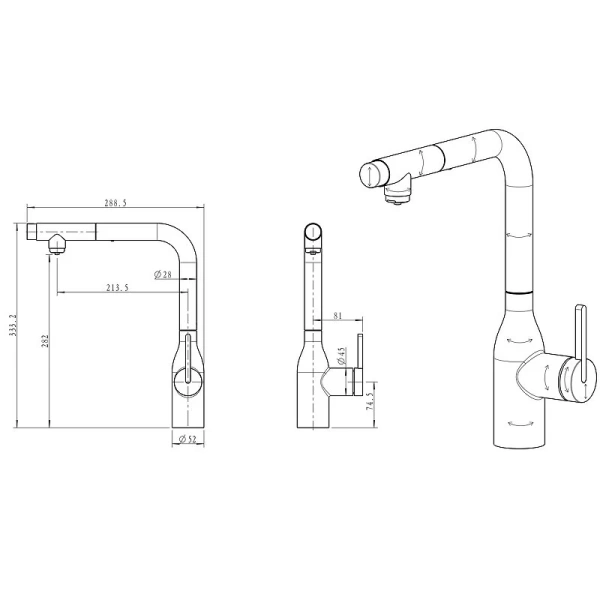 Смеситель для кухни Paulmark Viper Vi213105 с подключением к фильтру Hanex