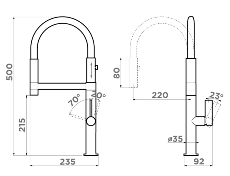 Смеситель для кухни Omoikiri Osaka 49943 однорычажный Hanex