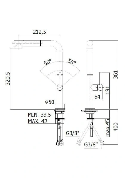 Смеситель для кухни Paffoni Chef хром CH985CR Hanex