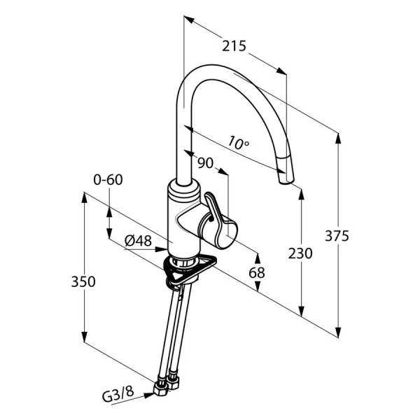 Смеситель для кухни Kludi Bingo Star 42803 латунь Hanex