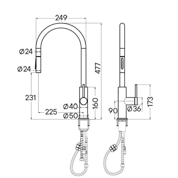 Смеситель для кухни Paulmark Senso антрацит Se215180-AN Hanex
