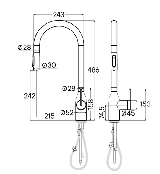 Смеситель для питьевой воды Paulmark Universal антрацит Un213880-AN Hanex