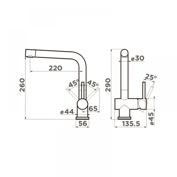 Смеситель для кухни Omoikiri Koriyama нержавеющая сталь 4991005 Hanex