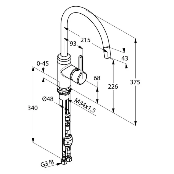 Смеситель для кухни Kludi Bingo Star 42851 латунь Hanex