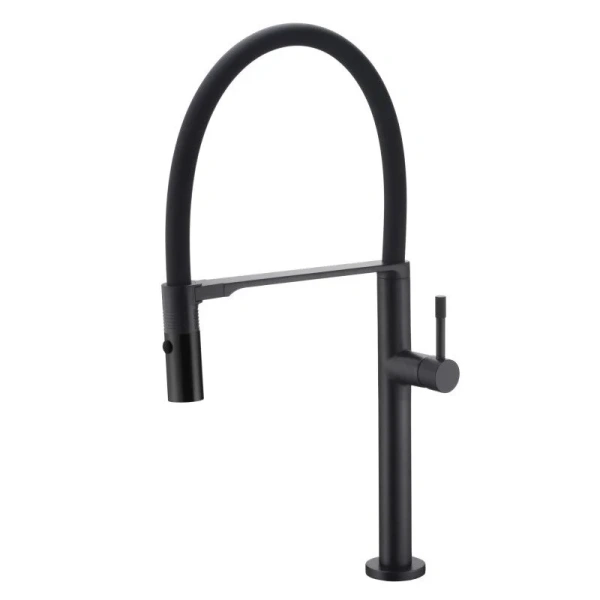 Смеситель для кухни Boheme Uno черный матовый 114-B Hanex