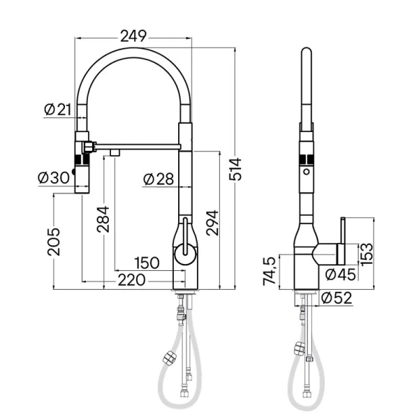 Смеситель для питьевой воды Paulmark Magneto One хром Ma213188-CR Hanex