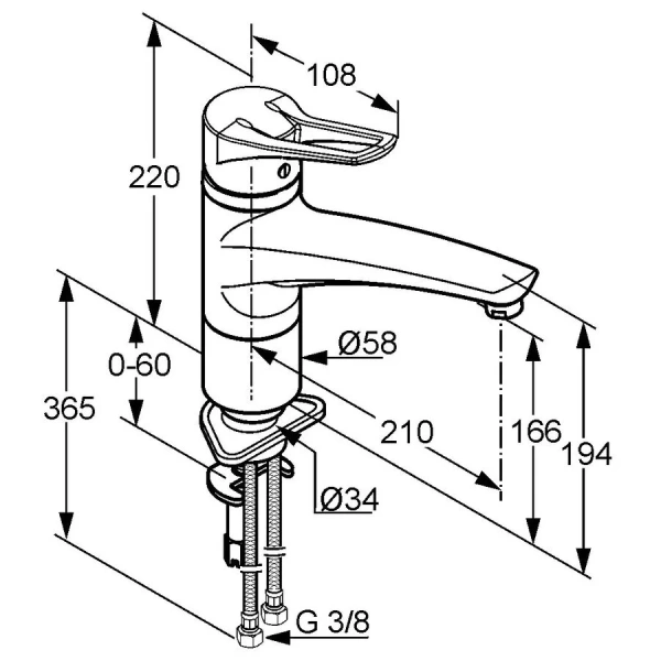 Смеситель для кухни Kludi MX 39904 латунь Hanex