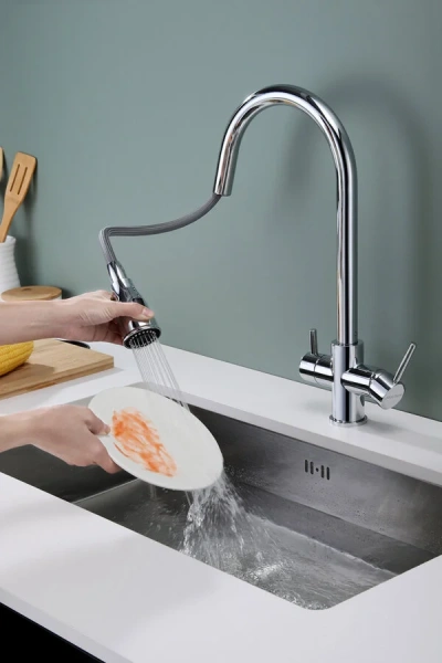 Смеситель для кухни Paulmark Lange La214212 с выдвижным изливом Hanex