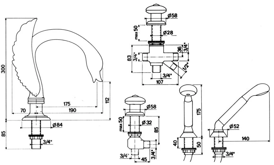 Смеситель для кухни Migliore Ermitage 2500 с поворотным изливом Hanex