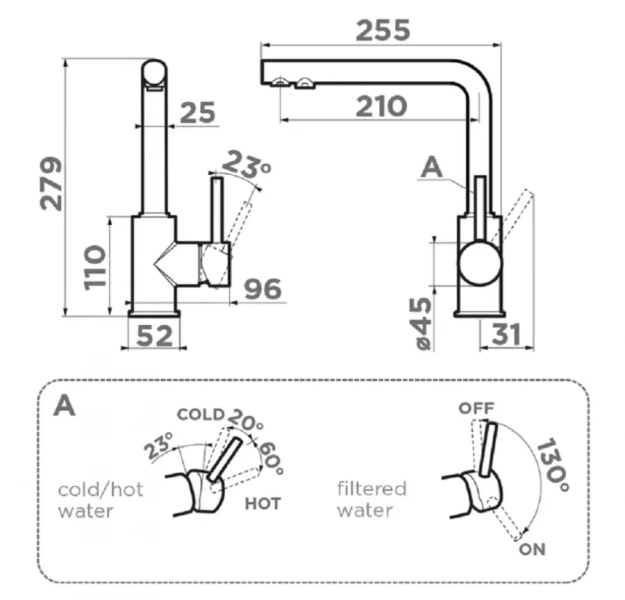 Смеситель для кухни Omoikiri Nakagawa 2 Plus-BL черный 4994414 Hanex