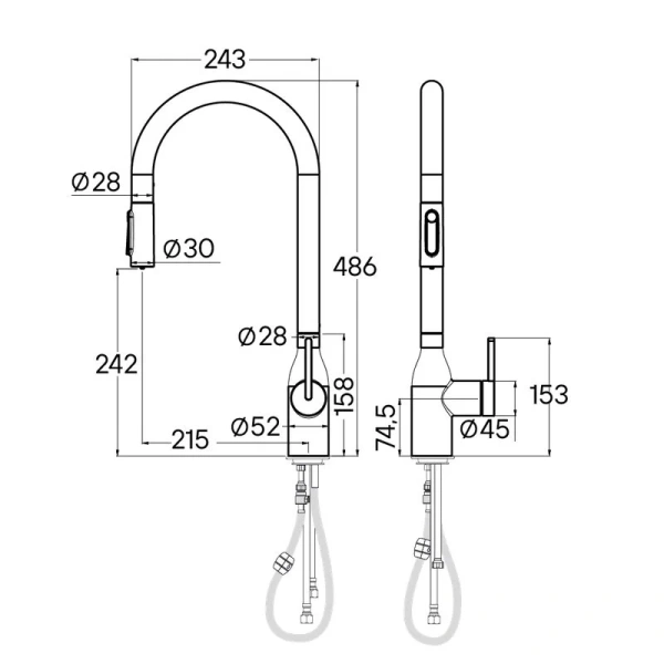 Смеситель для питьевой воды Paulmark Universal хром Un213880-CR Hanex