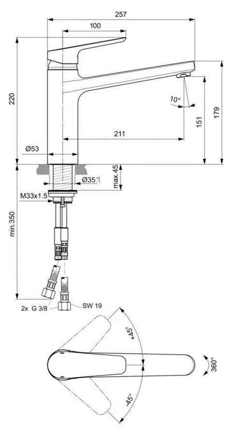 Смеситель для кухни Ideal Standard Ceraplan III хром B0952AA Hanex