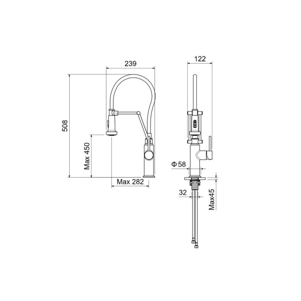 Смеситель для кухни Акватек Европа черный AQ1388MB Hanex