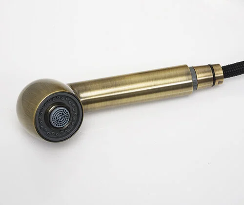 Смеситель для кухни WasserKRAFT светлая бронза, с выдвижной лейкой A8237 Hanex