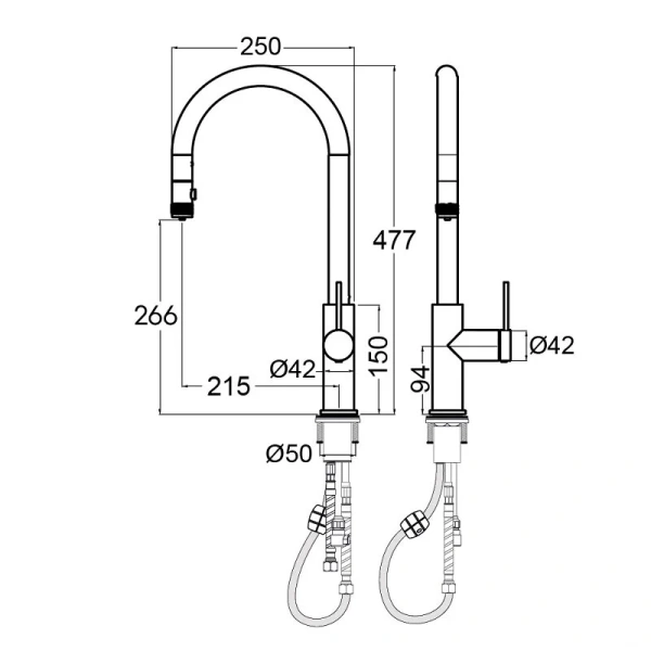 Смеситель для питьевой воды Paulmark Galant хром Ga213077-CR Hanex