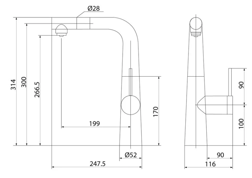 Смеситель для кухни IDDIS Pure хром PURSBPFi05 Hanex