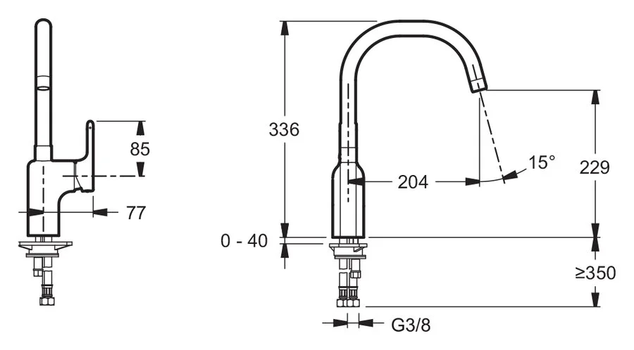 Смеситель для кухни Jacob Delafon Singulier однорычажный E10877-CP