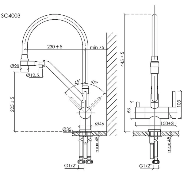Смеситель для кухни Sancos Dora белый матовый SC4003MW
