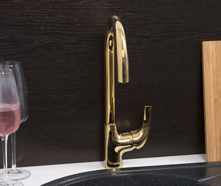 Смеситель для кухни WasserKRAFT Sauer глянцевое золото 7107