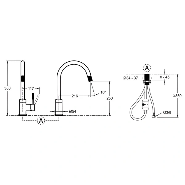 Смеситель для кухни Jacob Delafon Edgar хром E23309-CP
