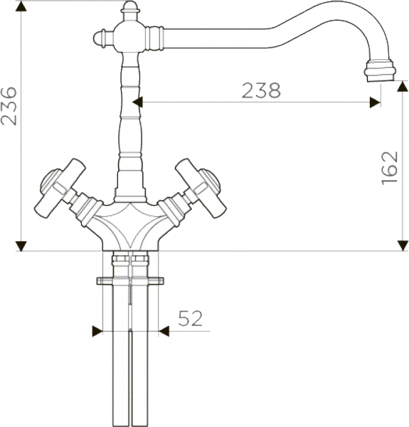 Смеситель для кухни Omoikiri Tokigawa Ab-022 античная латунь 4994257