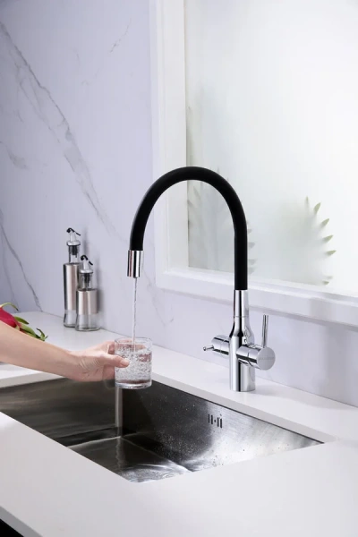 Смеситель для кухни Paulmark Salix Sa213419 с гибким изливом