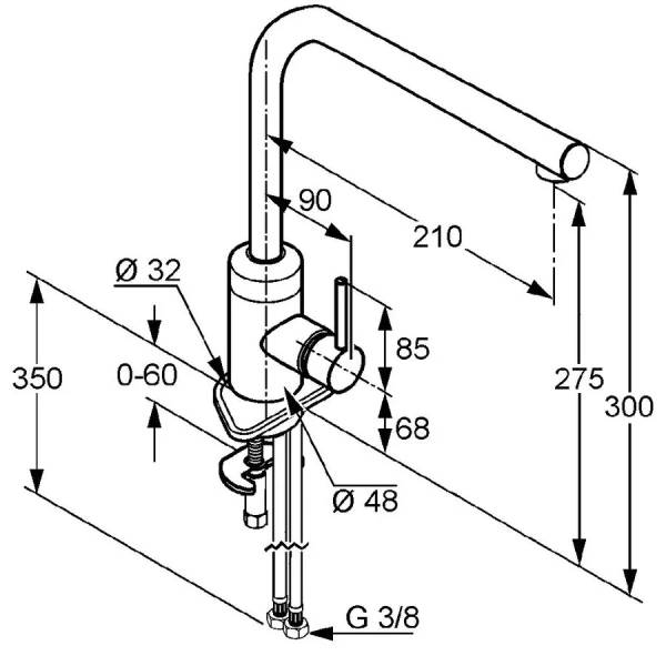 Смеситель для кухни Kludi L-ine хром 428140577