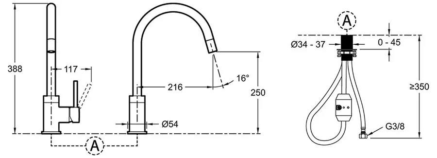 Смеситель для кухни Jacob Delafon Edouard c вытяжным изливом, хром E23308-CP