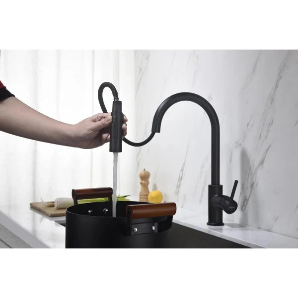 Смеситель для кухни Акватек Европа черный AQ1384MB