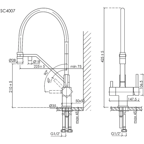 Смеситель для кухни Sancos Loro золото SC4007BG