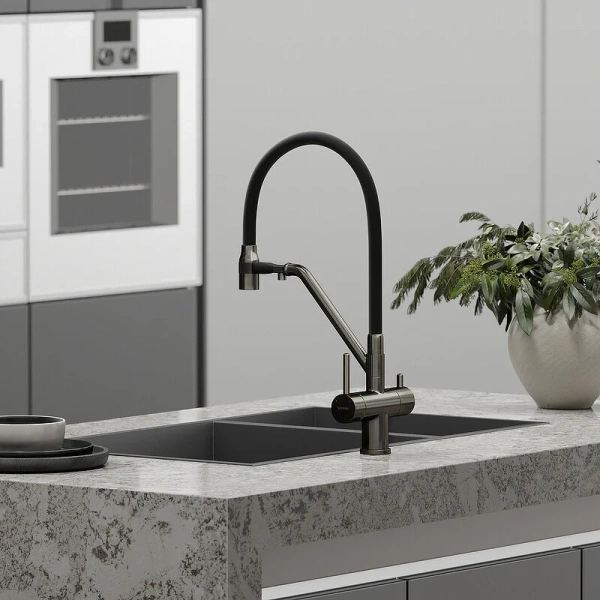 Смеситель для кухни Sancos Dora вороненая сталь SC4003GG