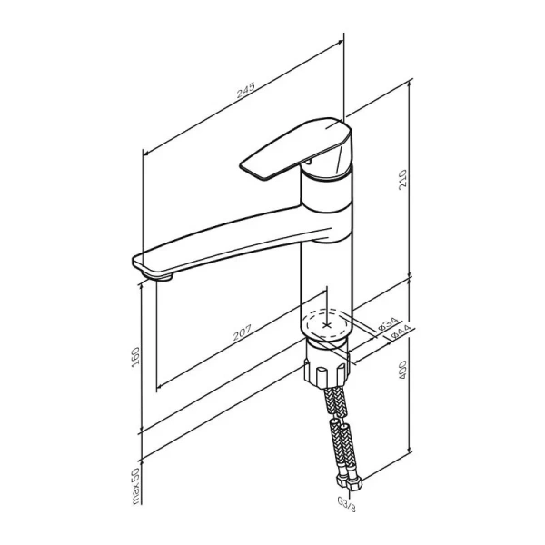 Смеситель для кухни AM.PM Gem хром F90A00000