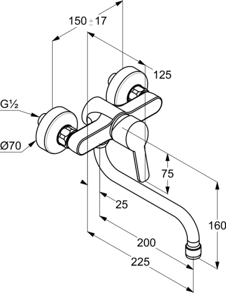 Смеситель для кухни Kludi Logo Neo настенный 379240575