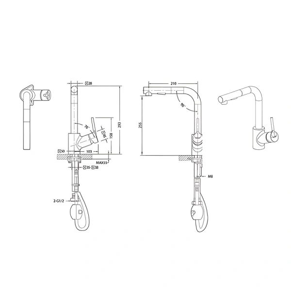 Смеситель для кухни Bravat Affability хром F7172217CP-3