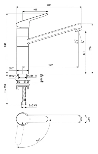 Смеситель для кухни Ideal Standard Ceraflex однорычажный, хром BC135AA