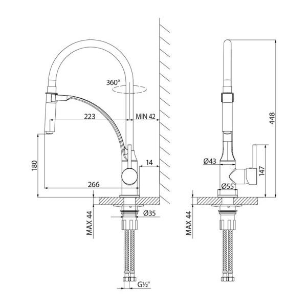 Смеситель для кухни Lemark Soul черный LM6007BL