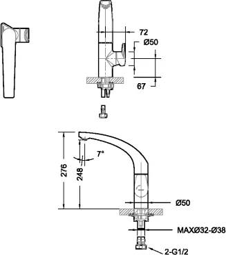 Смеситель для кухни Bravat Nizza хром F7353387CP-RUS