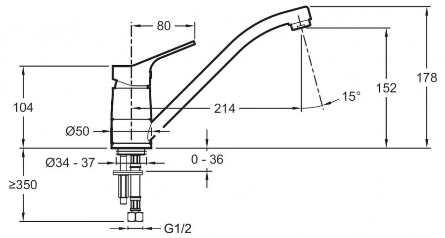 Смеситель для кухни Jacob Delafon Brive хром E78115-CP