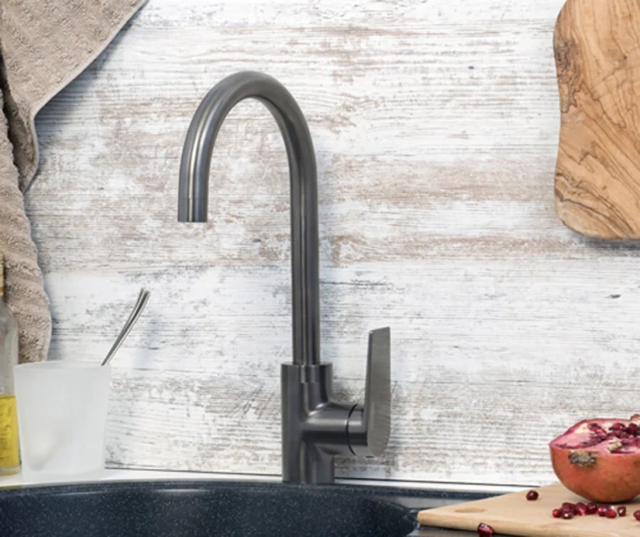 Смеситель для кухни WasserKRAFT Wiese оружейная сталь 8407