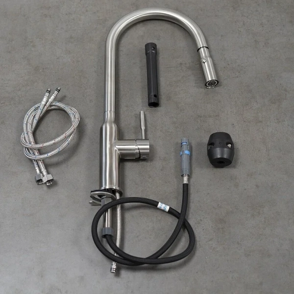 Смеситель для кухни Lemark Expert с вытягивающимся поворотным изливом LM5086S