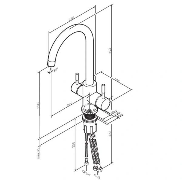 Смеситель для питьевой воды Am.Pm X-Joy S черный матовый F85B07722